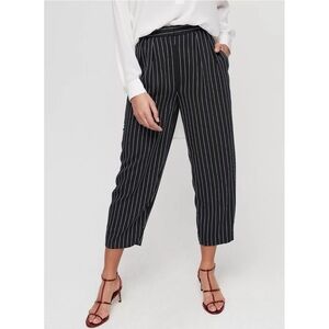 BABATON | Modesto Pinstripe Trouser Pants Black White Size